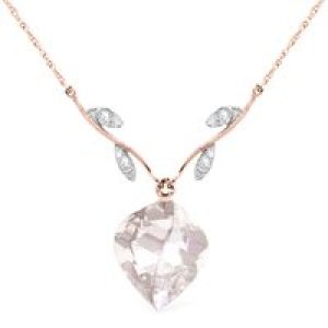 White Topaz & Diamond Salma Dimensional Vine Pendant Necklace in 9ct Rose Gold