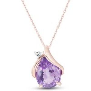 Amethyst & Diamond Bethany Encased Pendant Necklace in 9ct Rose Gold