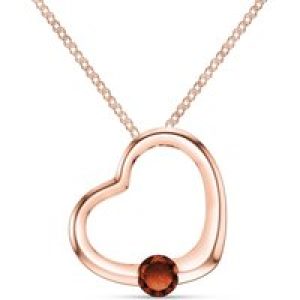 Garnet Colette Heart Pendant Necklace in 9ct Rose Gold