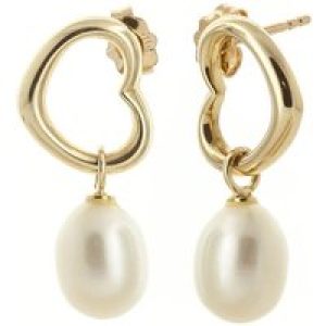 Pearl Minimalist Stud Drop Earrings in 9ct Gold