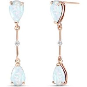 Opal & Diamond Drop Earrings in 9ct Rose Gold