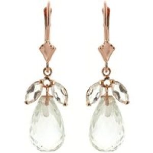 White Topaz Claudia Petal Drop Earrings in 9ct Rose Gold