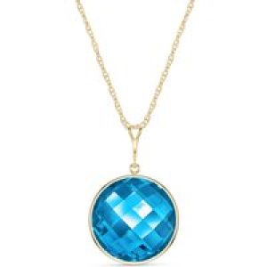 Blue Topaz Blythe Dimensional Pendant Necklace in 9ct Gold