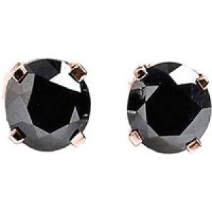Black CZ Novara Stud Earrings in 9ct Rose Gold