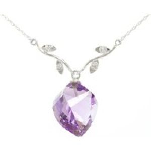 Amethyst & Diamond Salma Dimensional Vine Pendant Necklace in 9ct White Gold