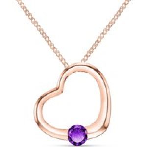 Amethyst Colette Heart Pendant Necklace in 9ct Rose Gold