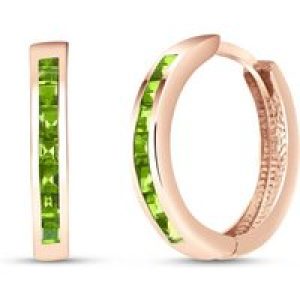Peridot Isabel Mosaic Huggie Earrings in 9ct Rose Gold