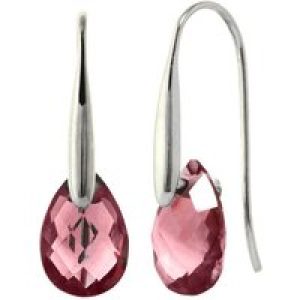 Garnet Lilian Drop Earrings in 9ct White Gold