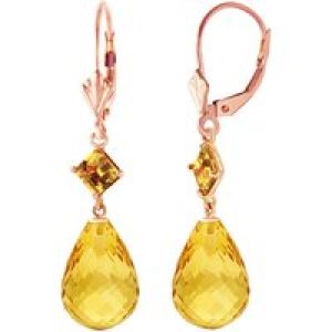 Citrine Ada Dimensional Drop Earrings in 9ct Rose Gold