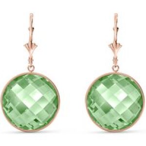 Green Amethyst Blythe Dimensional Drop Earrings in 9ct Rose Gold