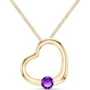 Amethyst Colette Heart Pendant Necklace in 9ct Gold