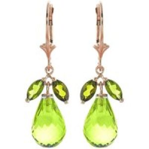 Peridot & Blue Topaz Claudia Petal Drop Earrings in 9ct Rose Gold