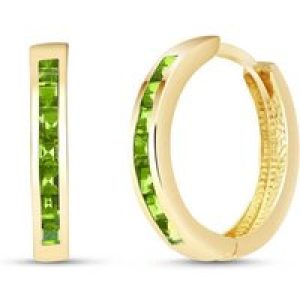 Peridot Isabel Mosaic Huggie Earrings in 9ct Gold