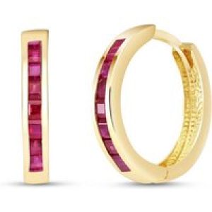 Ruby Isabel Mosaic Huggie Earrings in 9ct Gold