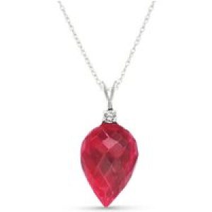 Ruby & Diamond Gwen Dimensional Pendant Necklace in 9ct White Gold