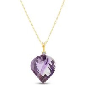 Amethyst & Diamond Salma Dimensional Abstract Pendant Necklace in 9ct Gold