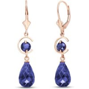 Sapphire Ayla Dimensional Belle Drop Earrings in 9ct Rose Gold