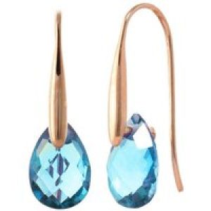 Blue Topaz Lilian Drop Earrings in 9ct Rose Gold