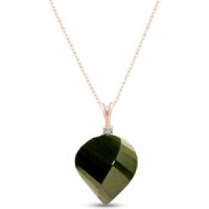 Spinel & Diamond Salma Dimensional Abstract Pendant Necklace in 9ct Rose Gold