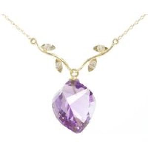 Amethyst & Diamond Salma Dimensional Vine Pendant Necklace in 9ct Gold