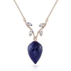 Sapphire & Diamond Gwen Dimensional Vine Pendant Necklace in 9ct Rose Gold