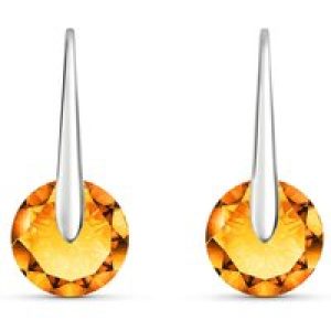 Citrine Rosamund Dainty Drop Earrings in 9ct White Gold