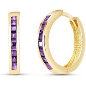 Amethyst Isabel Mosaic Huggie Earrings in 9ct Gold