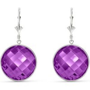 Amethyst Blythe Dimensional Drop Earrings in 9ct White Gold