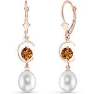 Pearl & Citrine Ayla Belle Drop Earrings in 9ct Rose Gold