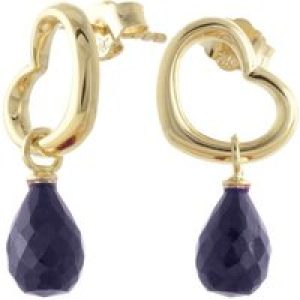 Sapphire Marissa Heart Stud Drop Earrings in 9ct Gold