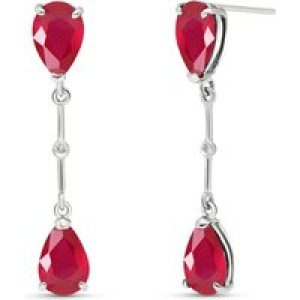 Ruby & Diamond Drop Earrings in 9ct Gold