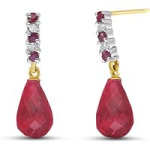 Ruby & Diamond Avery Embellished Stud Drop Earrings in 9ct Gold