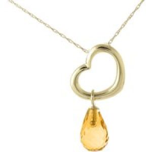 Citrine Marissa Heart Drop Pendant Necklace in 9ct Gold