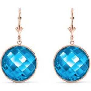 Blue Topaz Blythe Dimensional Drop Earrings in 9ct Rose Gold