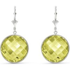 Lemon Quartz Blythe Dimensional Drop Earrings in 9ct White Gold