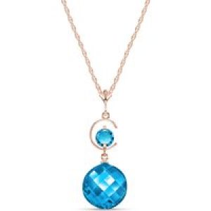 Blue Topaz Ayla Belle Drop Pendant Necklace in 9ct Rose Gold