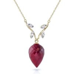 Ruby & Diamond Gwen Dimensional Vine Pendant Necklace in 9ct Gold