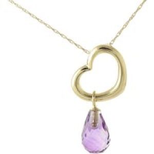 Amethyst Marissa Heart Drop Pendant Necklace in 9ct Gold