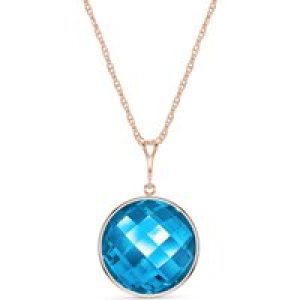 Blue Topaz Blythe Dimensional Pendant Necklace in 9ct Rose Gold