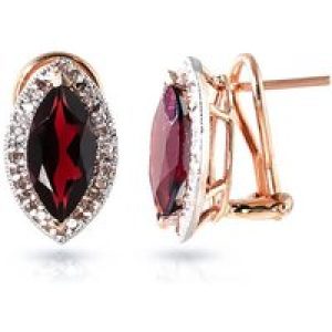 Garnet & Diamond Ivanna Halo Stud Earrings in 9ct Rose Gold