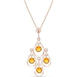 Citrine Celine Chandelier Pendant Necklace in 9ct Rose Gold