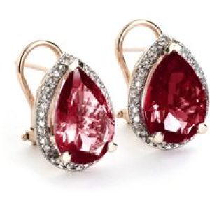 Garnet & Diamond Cerise Halo Stud Earrings in 9ct Rose Gold