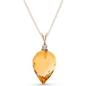Citrine & Diamond Gwen Dimensional Pendant Necklace in 9ct Rose Gold