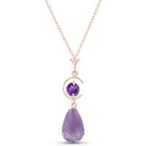 Amethyst Ayla Dimensional Belle Drop Pendant Necklace in 9ct Rose Gold