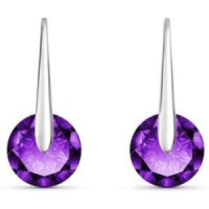 Amethyst Rosamund Dainty Drop Earrings in 9ct White Gold