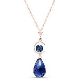 Sapphire Ayla Dimensional Belle Drop Pendant Necklace in 9ct Rose Gold
