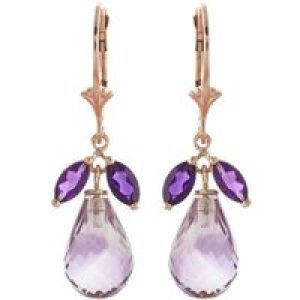 Amethyst Claudia Petal Drop Earrings in 9ct Rose Gold