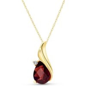 Garnet & Diamond Veronica Pendant Necklace in 9ct Gold