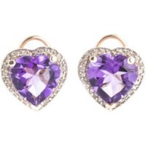 Amethyst & Diamond Eleanor Halo Stud Earrings in 9ct Rose Gold