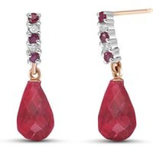 Ruby & Diamond Avery Embellished Stud Drop Earrings in 9ct Rose Gold